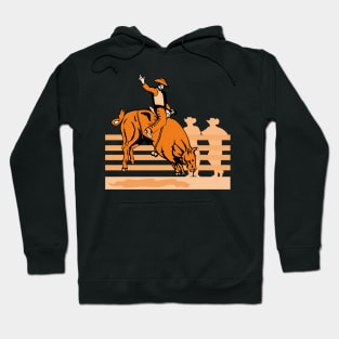 Cowboy Bull Riding Retro Hoodie